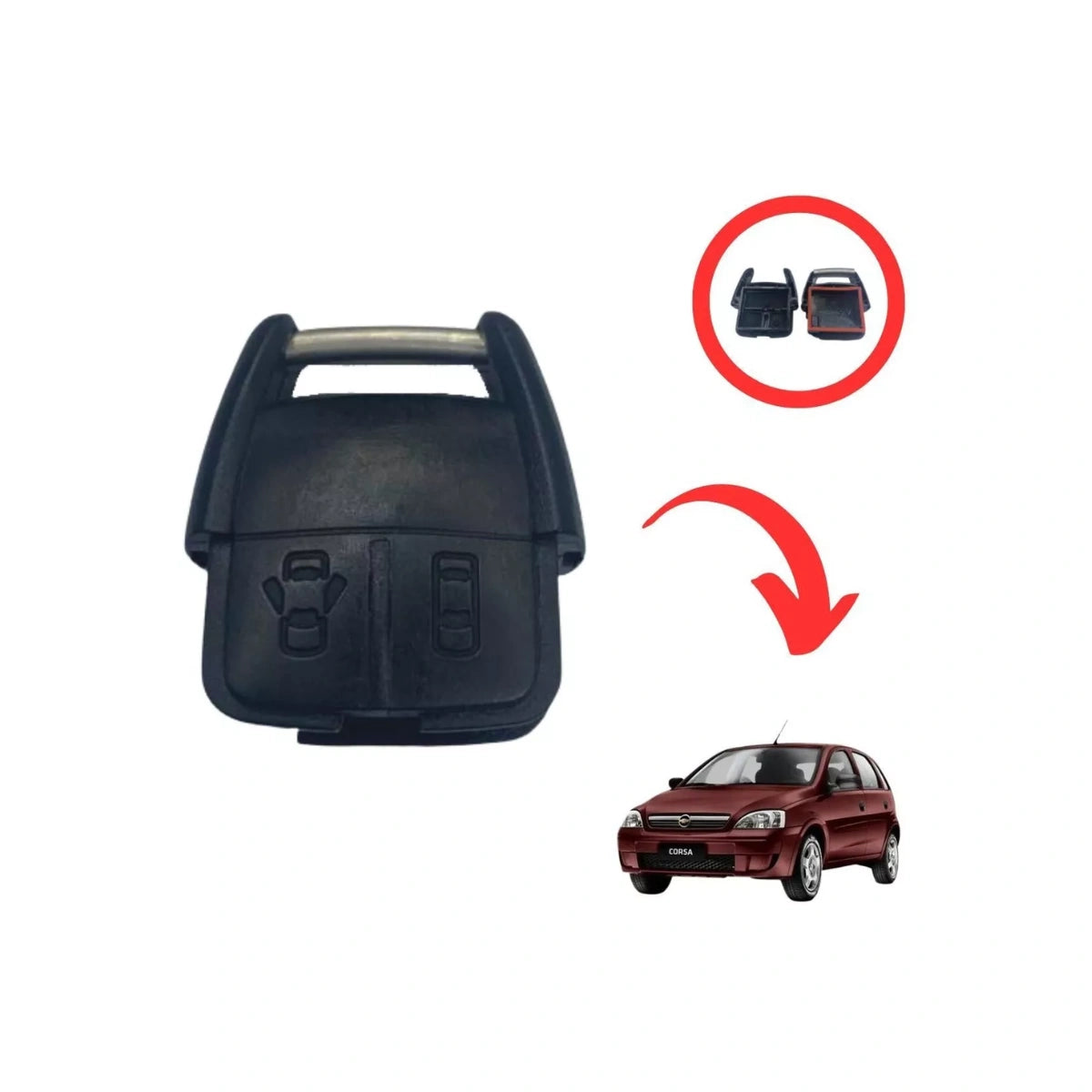 Controle Chevrolet Astra Corsa e Zafira S10 2 Botões Carcaça