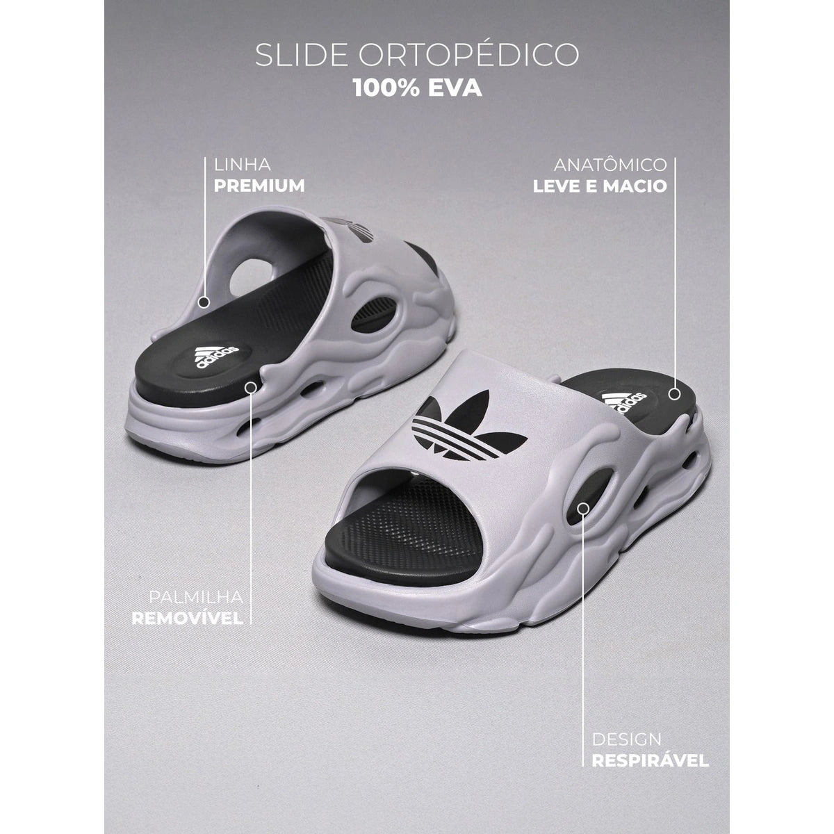 Chinelo Masculino Nuvem Adidas Palmilha Removível