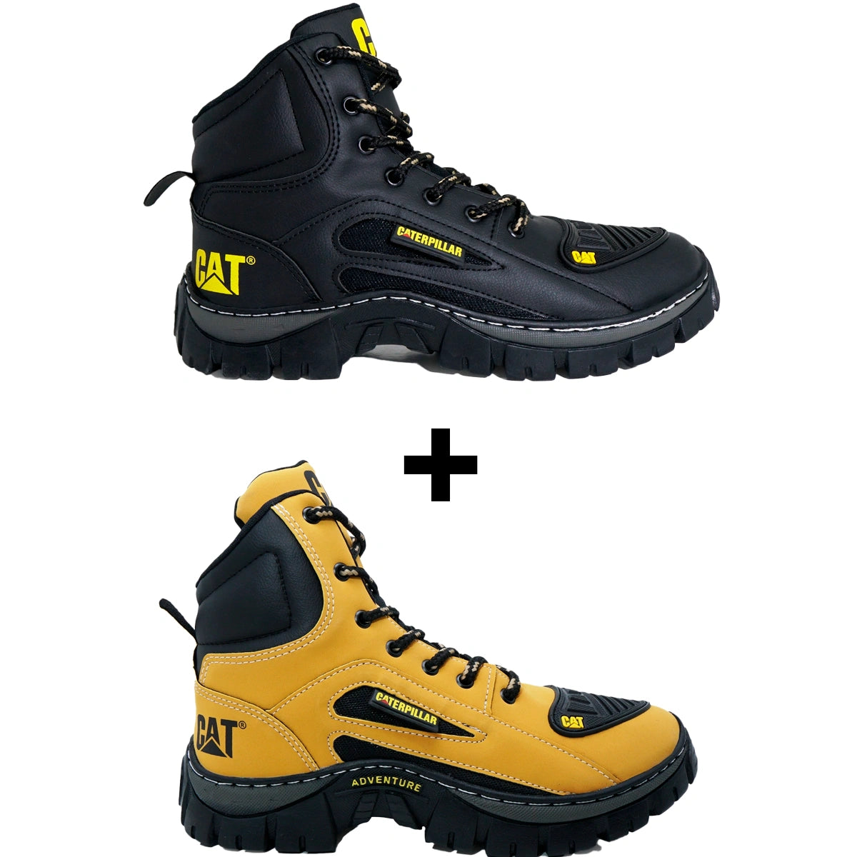 Kit 2 Bota Coturno Caterpillar CAT Cano Médio