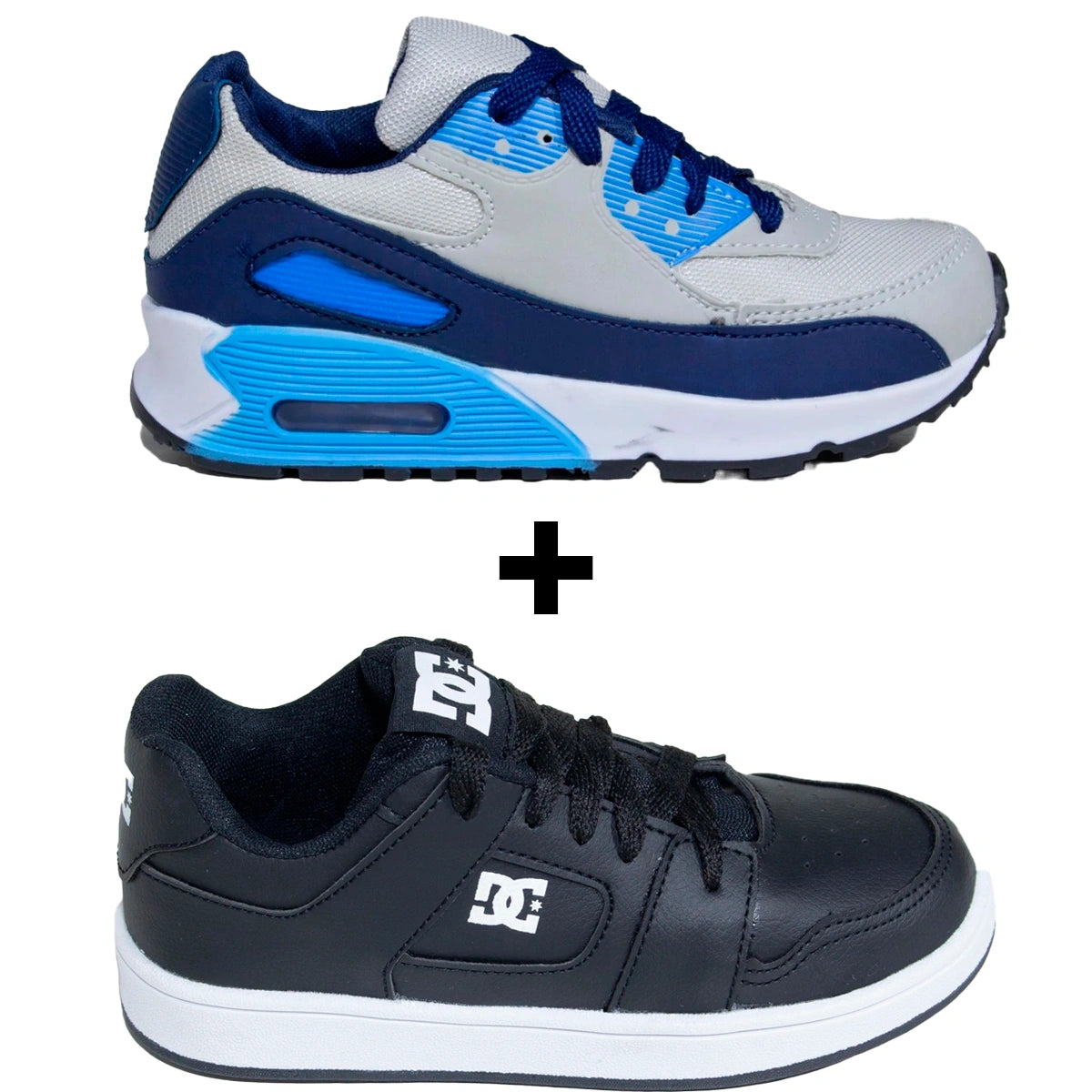 Kit 2 Tênis Infantil Mini Max AIR + Tênis Infantil DC Shoes Skatista