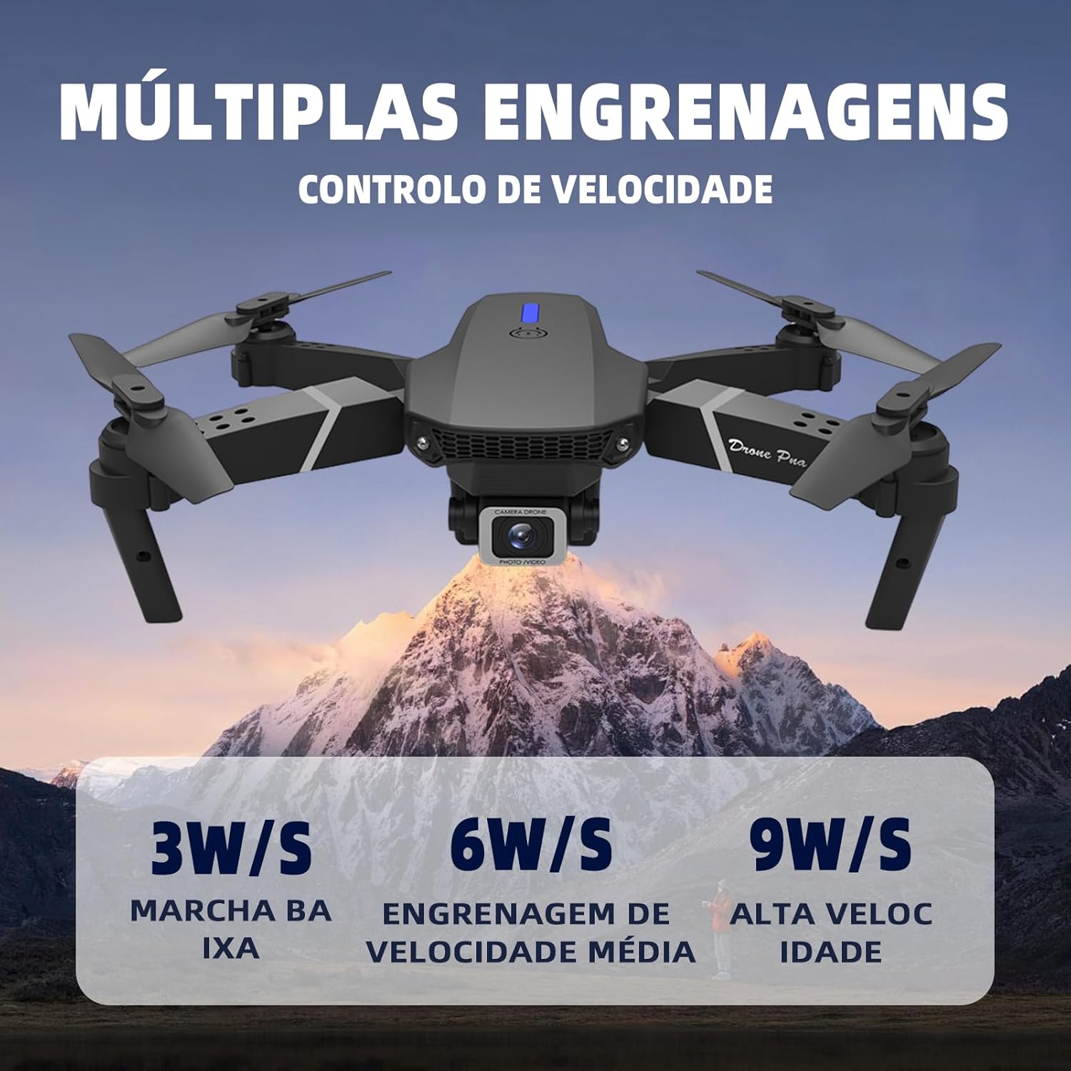 Drone com Camera E88 Drone FPV Mini Drone Dobrável 4K HD Câmeras Quadricóptero