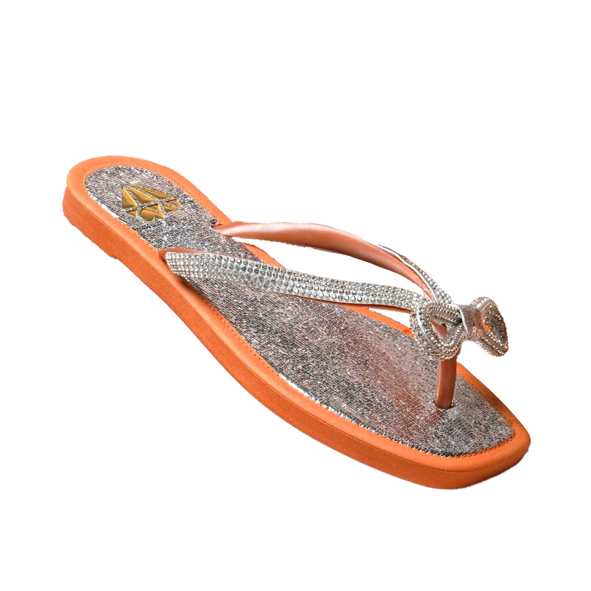 Chinelo Feminino Metalizado com Laço