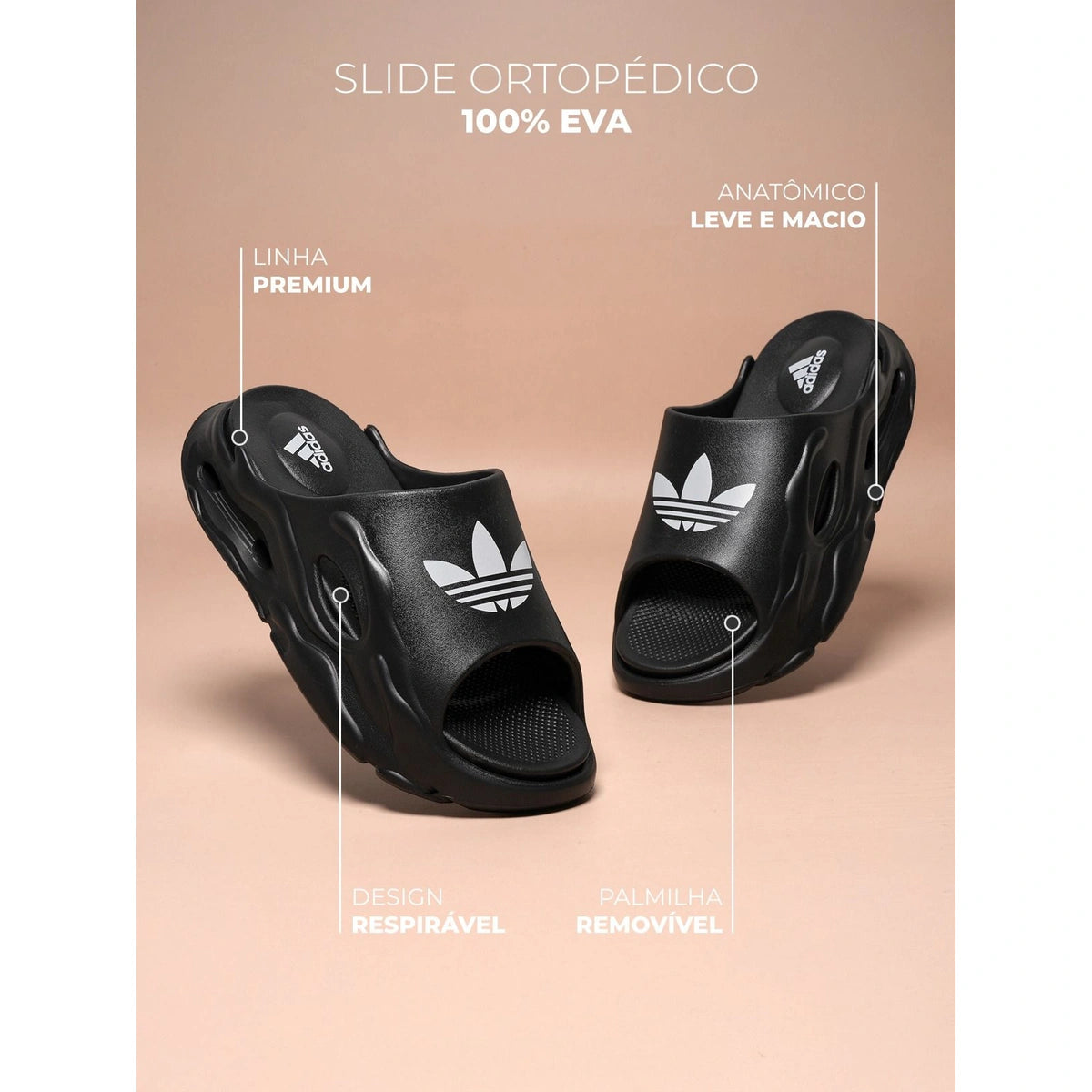 Chinelo Masculino Nuvem Adidas Palmilha Removível