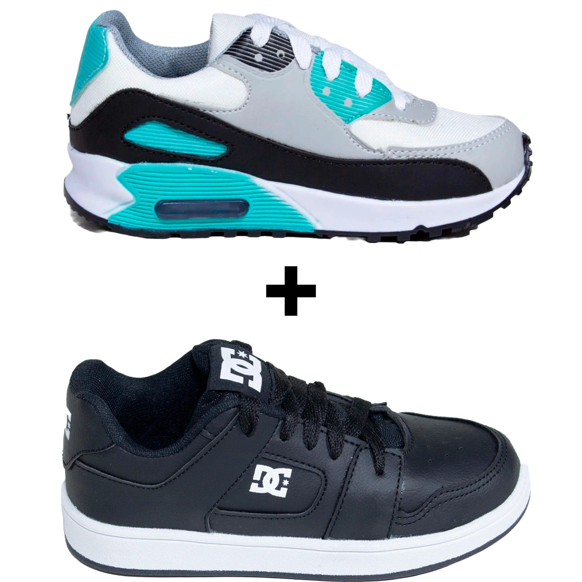 Kit 2 Tênis Infantil Mini Max AIR + Tênis Infantil DC Shoes Skatista