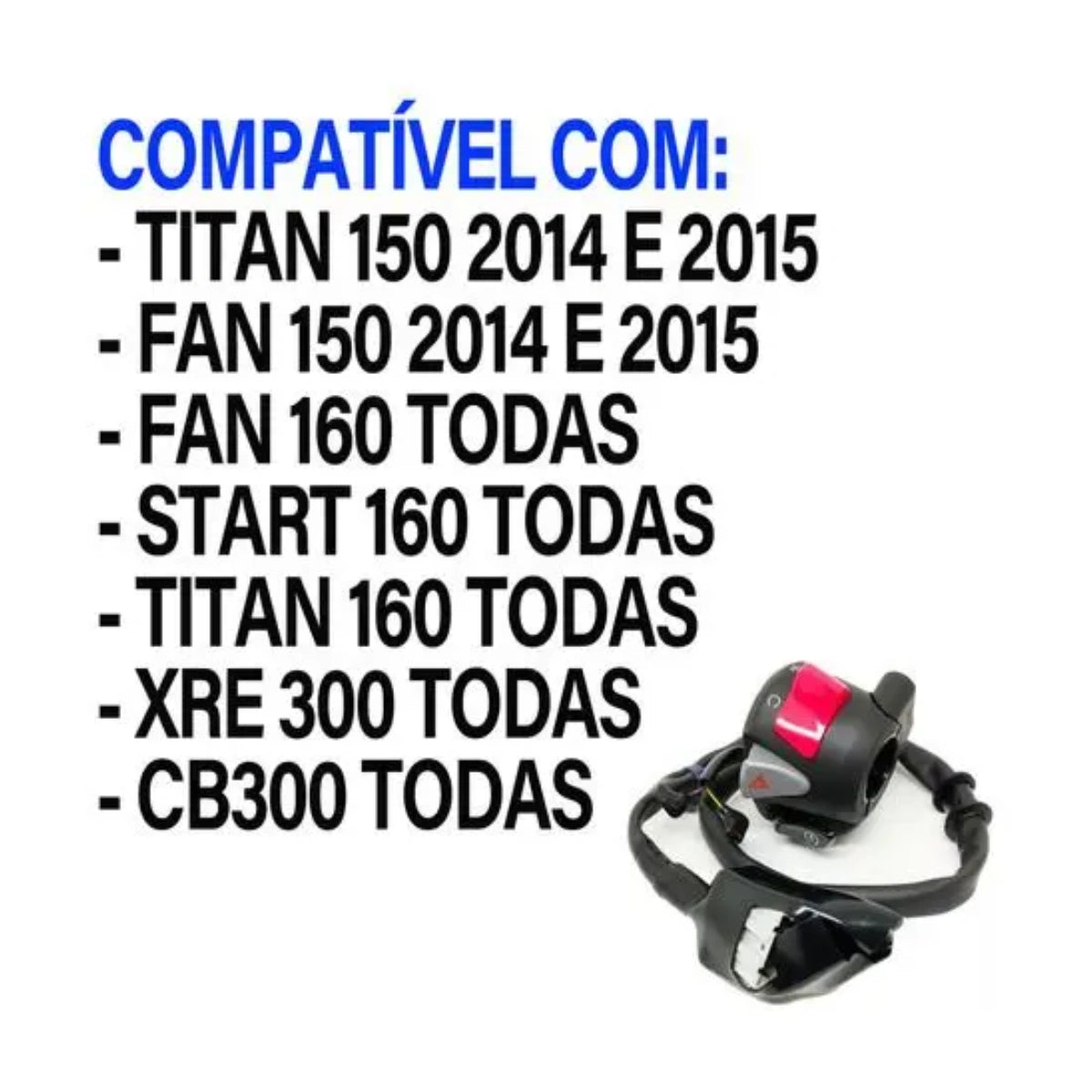 Interruptor Punho de Partida Titan Fan Start 150 160 Com Pisca Alerta