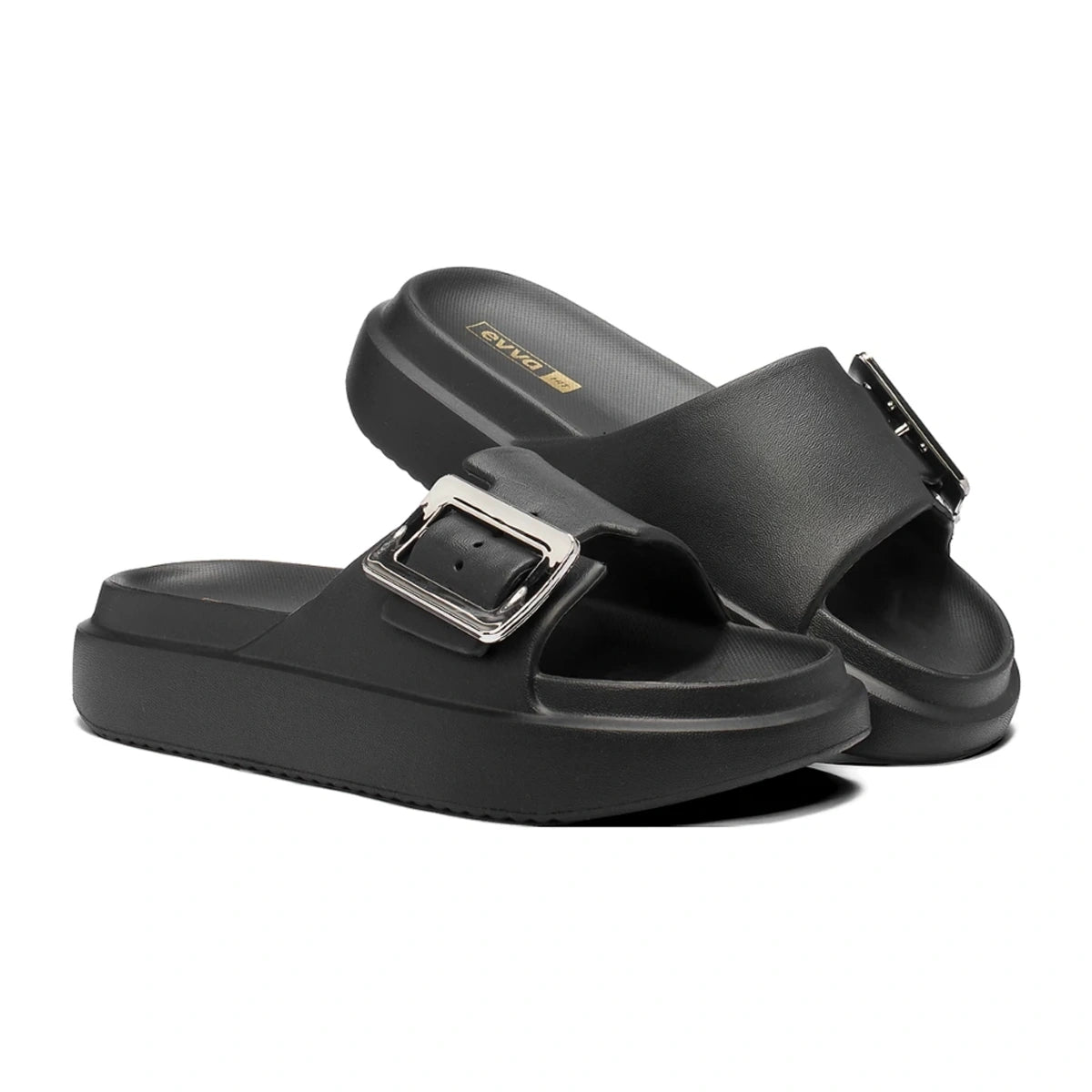 Chinelo Feminino 100% EVA Confortável com Enfeite Metalizado