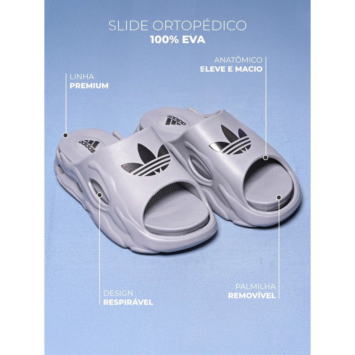 Chinelo Masculino Nuvem Adidas Palmilha Removível