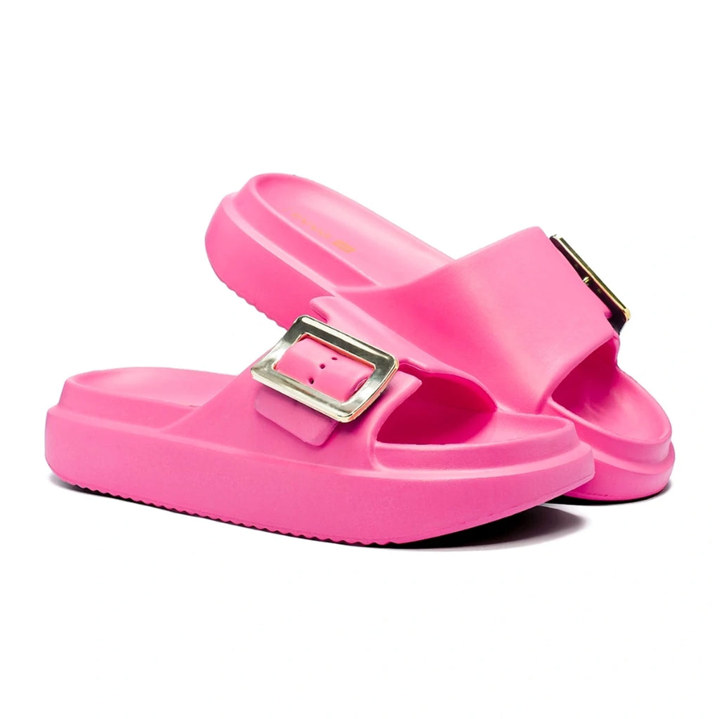 Chinelo Feminino 100% EVA Confortável com Enfeite Metalizado