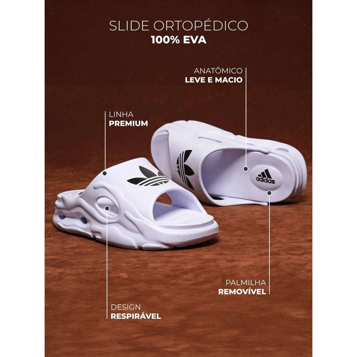Chinelo Masculino Nuvem Adidas Palmilha Removível