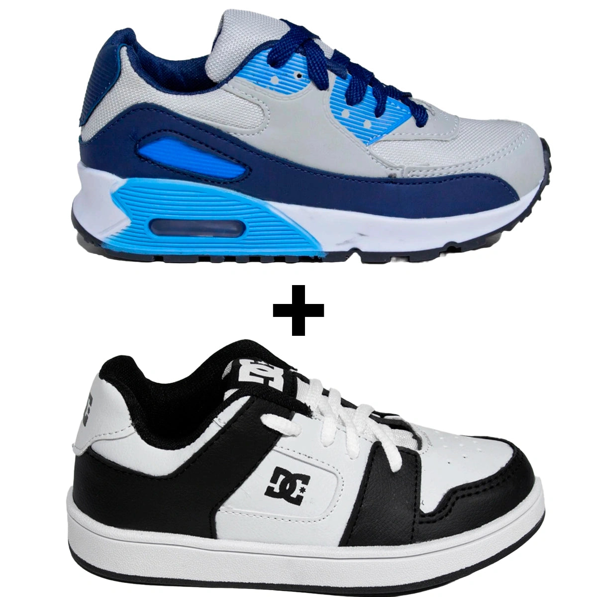 Kit 2 Tênis Infantil Mini Max AIR + Tênis Infantil DC Shoes Skatista