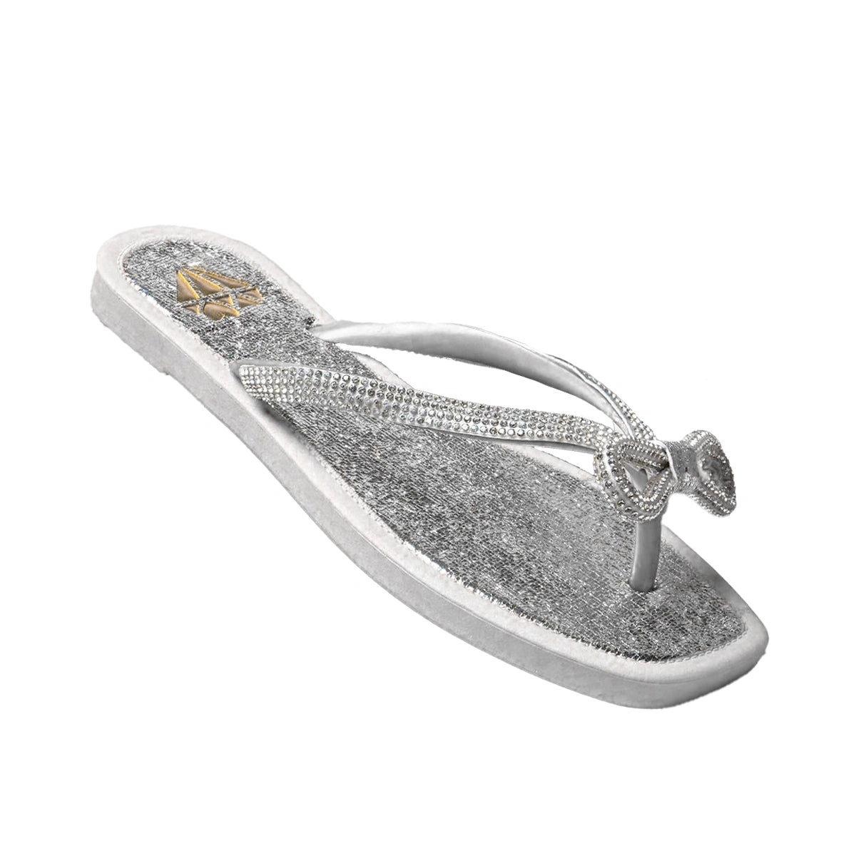 Chinelo Feminino Metalizado com Laço