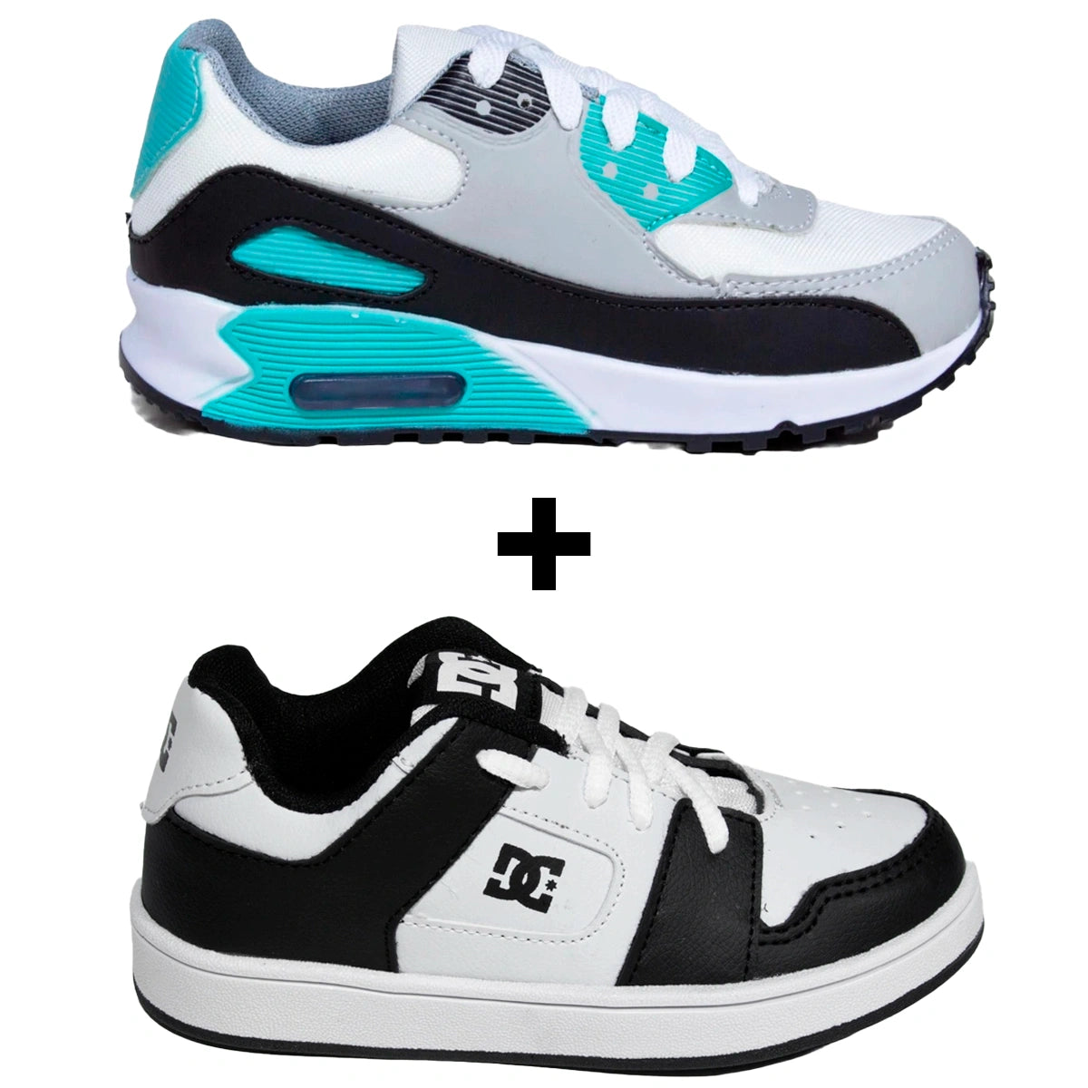 Kit 2 Tênis Infantil Mini Max AIR + Tênis Infantil DC Shoes Skatista