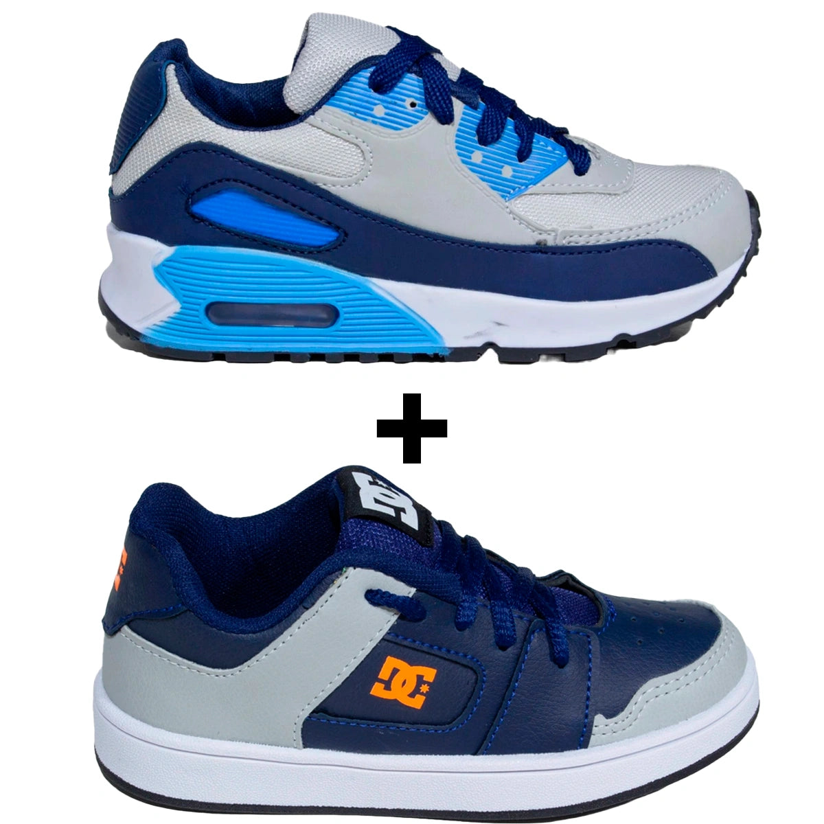 Kit 2 Tênis Infantil Mini Max AIR + Tênis Infantil DC Shoes Skatista
